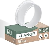 Vista 11 de Vent Systems Brida de conector de conducto de ventilación de aire blanco de 4 pulgadas, adaptador de tubo de ventilación de plástico HVAC con placa