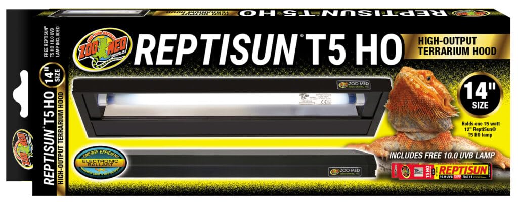 Zoo Med ReptiSun T5 HO Terrarium Hood with 10.0 Bulb 14" L