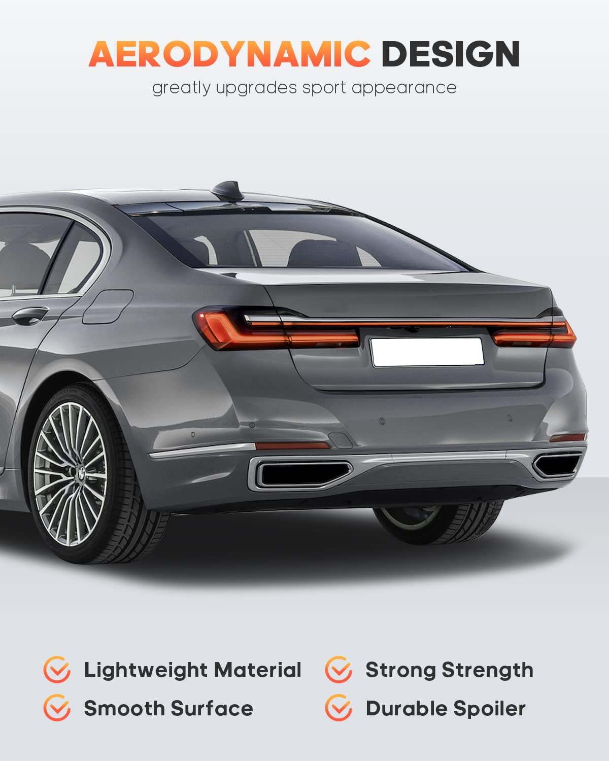 FINDAUTO ABS Rear Window Roof Spoiler Adjustable Fits for Most Cars Universal Trunk Lip Spoiler