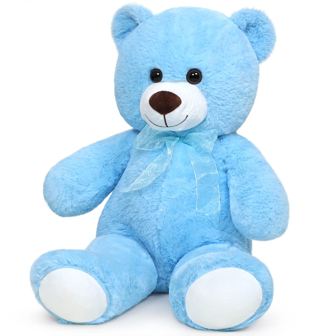 SNOWOLF Osito de Peluche con Ojos de botón muñeca de Oso Suave y Encantadora Regalo de Juguete Animal para niños niño niña cumpleaños Navidad San Valentín (40 cm, Azul)