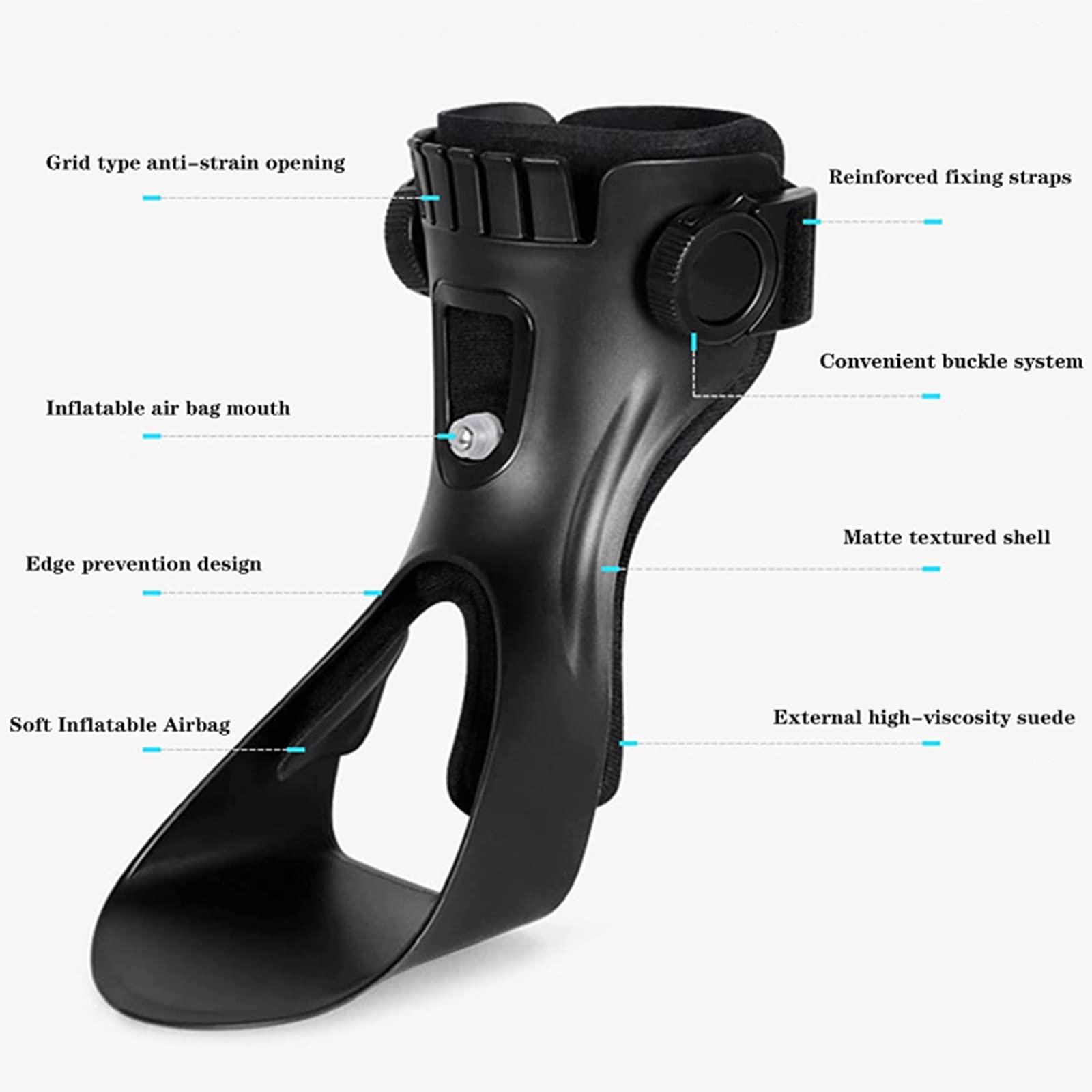 orteza stopy, Orteza na opadającą stopę AFO Stabilizator kostki stopy dla osób po udarze mózgu Hemiplegia Buty do chodzenia, Lewa stopa, XL, stopa-S(Left foot,XL)
