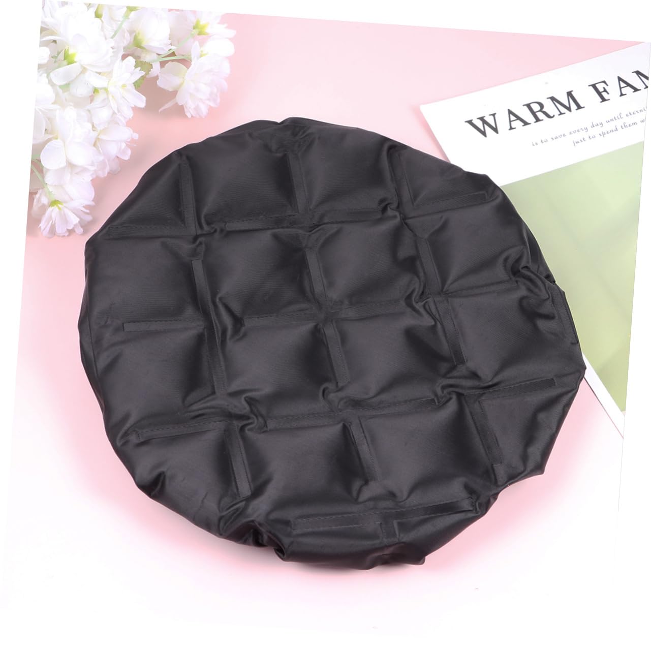 Healeved Gorro Térmico Cabello Negro Gel y Tela, Calentamiento por Microondas para Uso en Casa y Salones Profesionales, Reduce Teñido