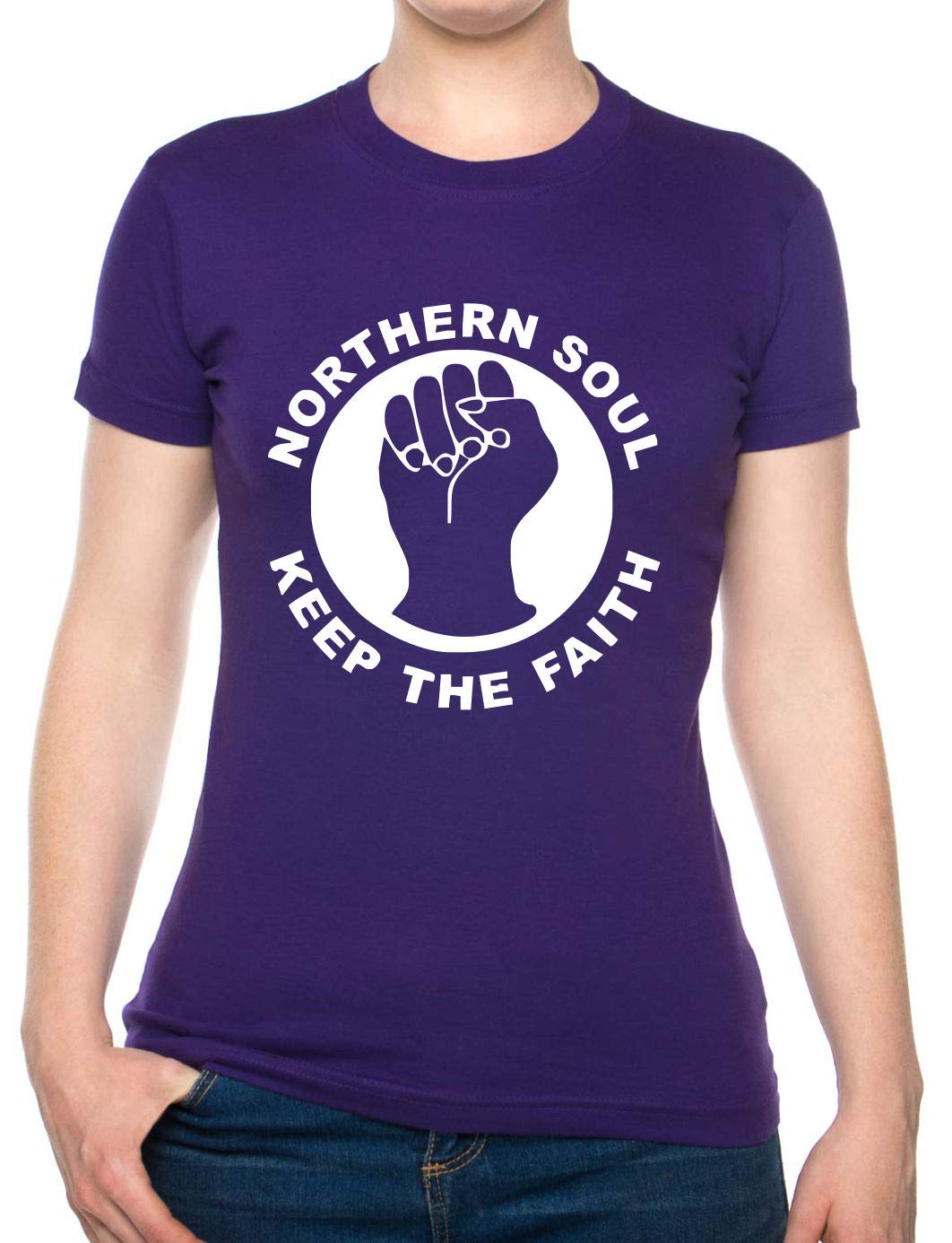Print4U Northern Soul Music Lovers Womens T-Shirt Funny Birthday Ladies Medium Purple