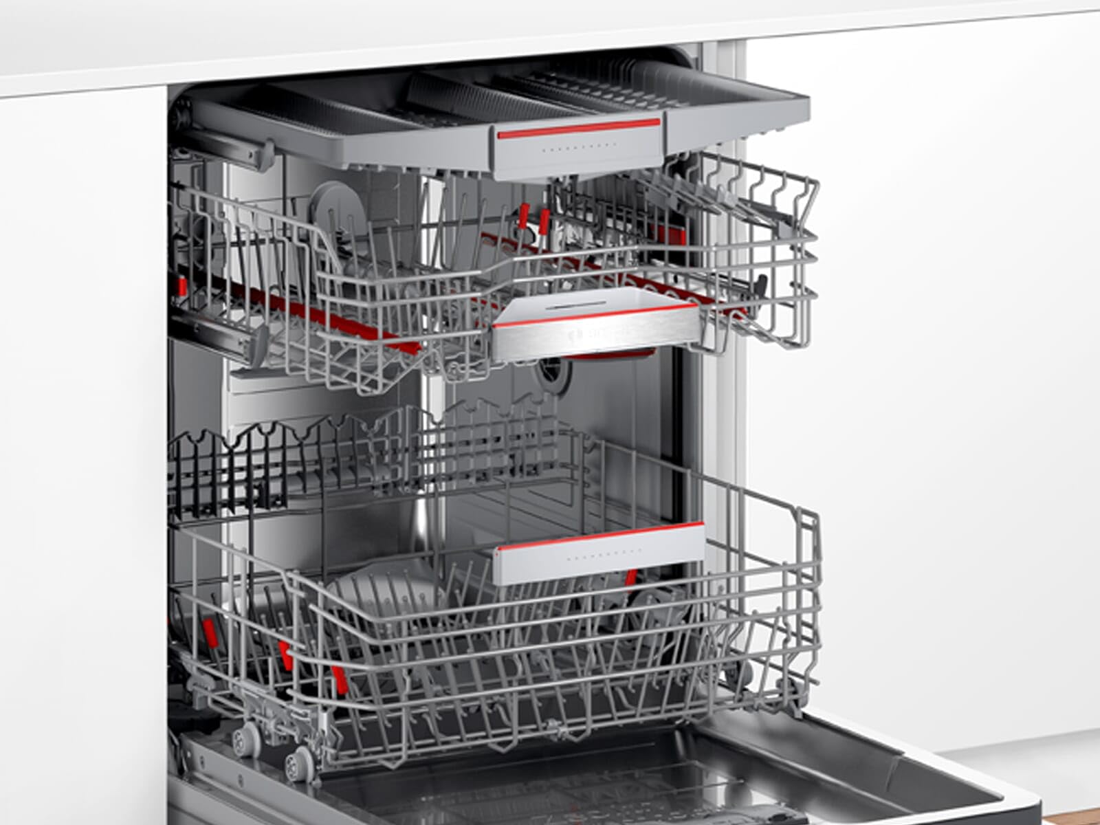 Bosch SMI6ZCS49E Serie 6 Smarter Geschirrspüler integriert, 60 cm breit, Besteckschublade, Made in Germany, Silence Programm besonders leise, ExtraClean Zone Wasserdüsen im Oberkorb, Einbau, Updated