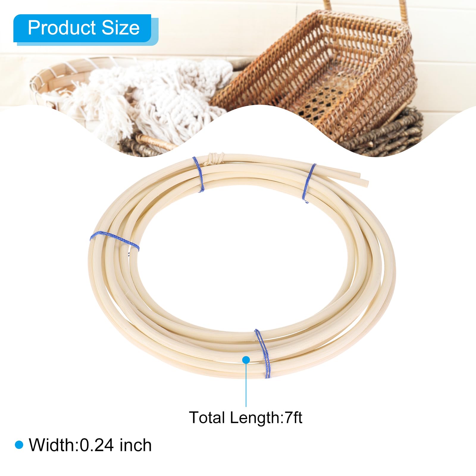 PATIKIL Round Reed Spline 23ft x 0.24 inch - Image 2