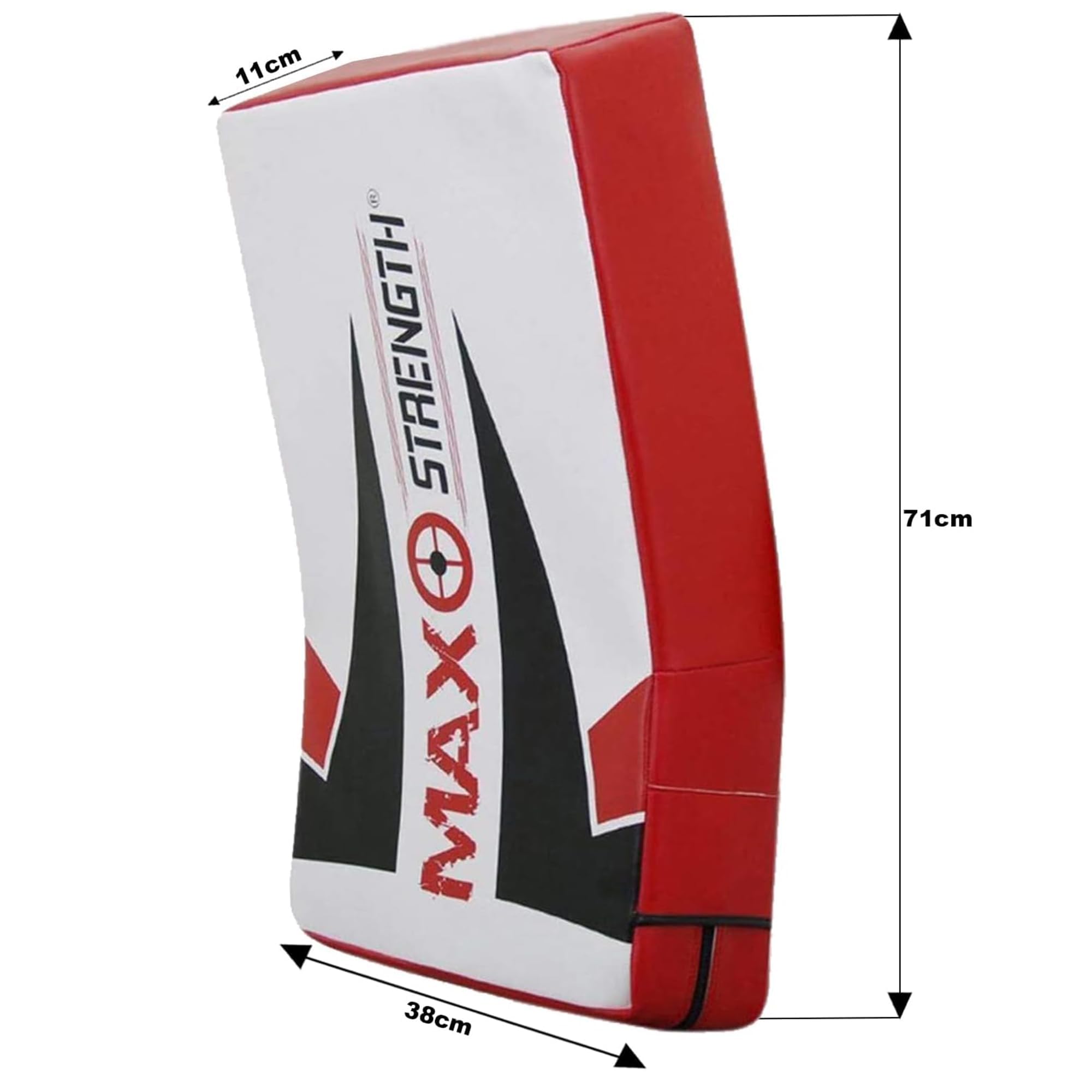 MAXSTRENGTH Escudo de Entrenamiento de Kickboxing Profesional, Almohadilla Curva de Muay Thai, Escudo de Cuerpo Strike | Ideal para MMA, Artes Marciales, Entrenamiento