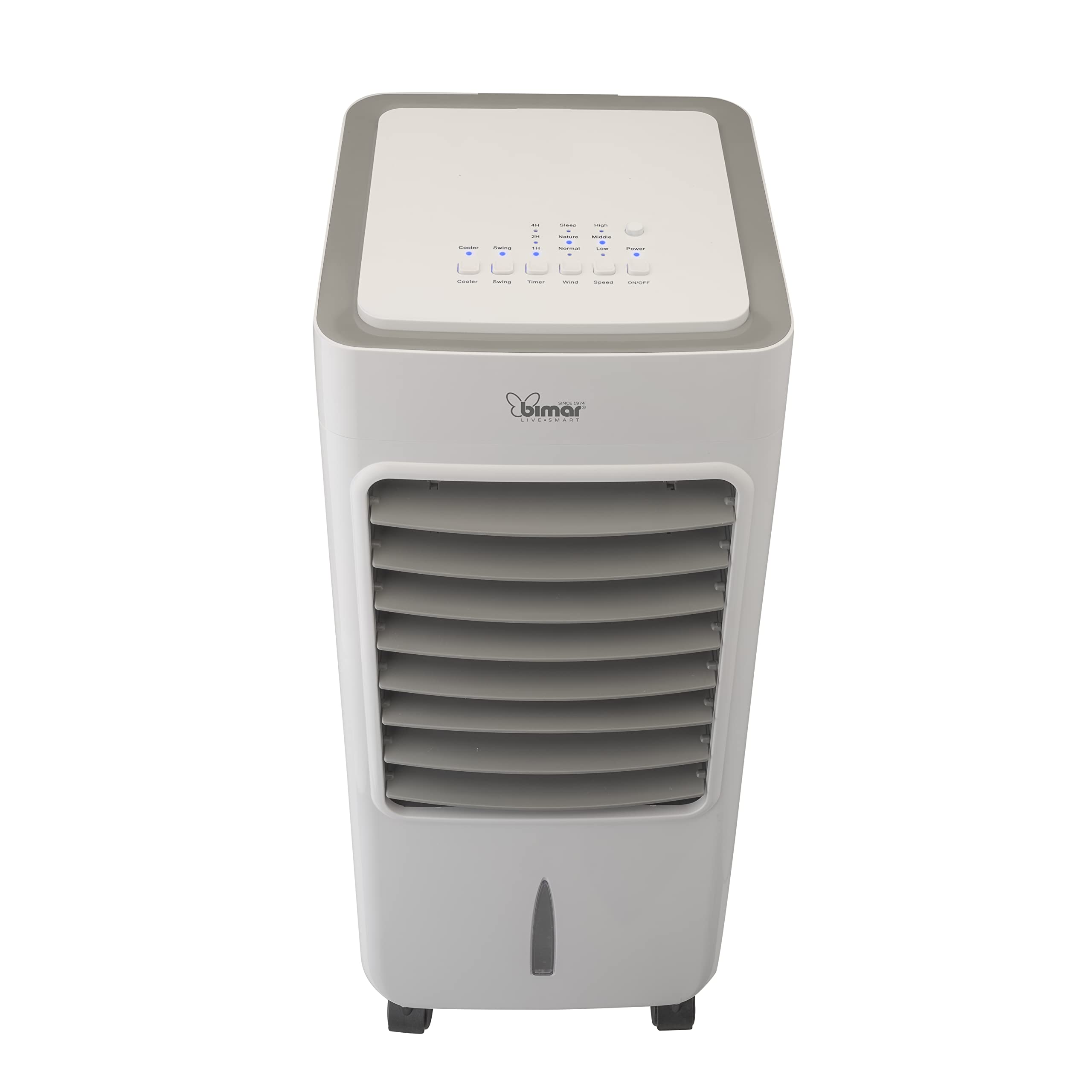 Bimar VR35 Raffrescatore, Ventilatore, Purificatore d'Aria 3 in 1, Oscillazione Automatica Dx/Sx, Funzione Rinfrescante e 3 Velocità, Serbatoio 7 Litri, 8 ore di Aria Fresca, Filtri Rimovibili