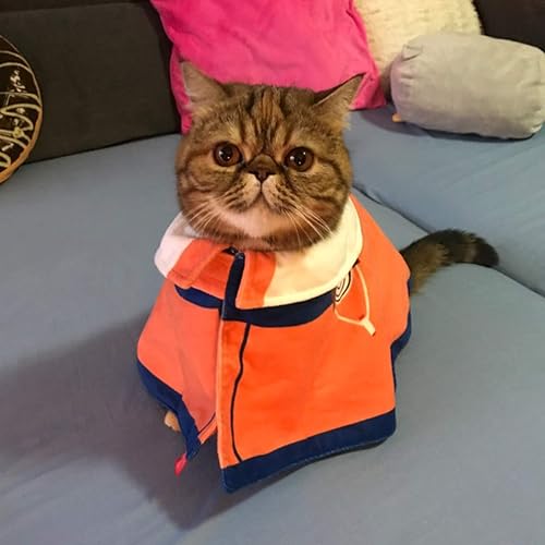 Miniatura 3 de RELABTABY Disfraz de capa de gato de animé de Halloween, ropa para mascotas, cachorro cosplay, capa de ninja de felpa de Navidad, linda capa para