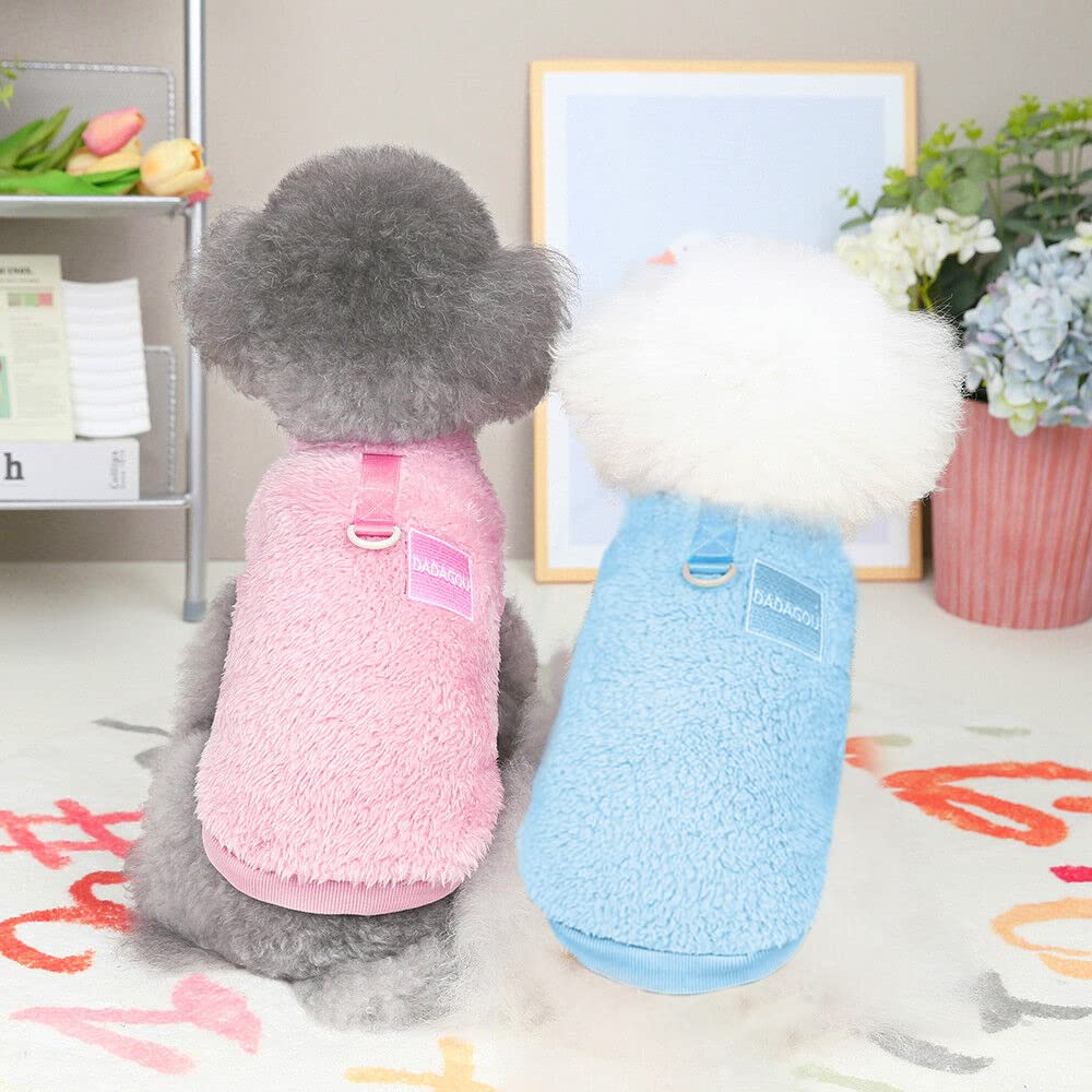 Pull Chien, Vêtement Chihuahua Avec 4 Pcs Chaussette, Veste en Velours Super Doux et épais, Hiver Chaud Pour Petit et Moyen Chien Chat (Bleu XL)