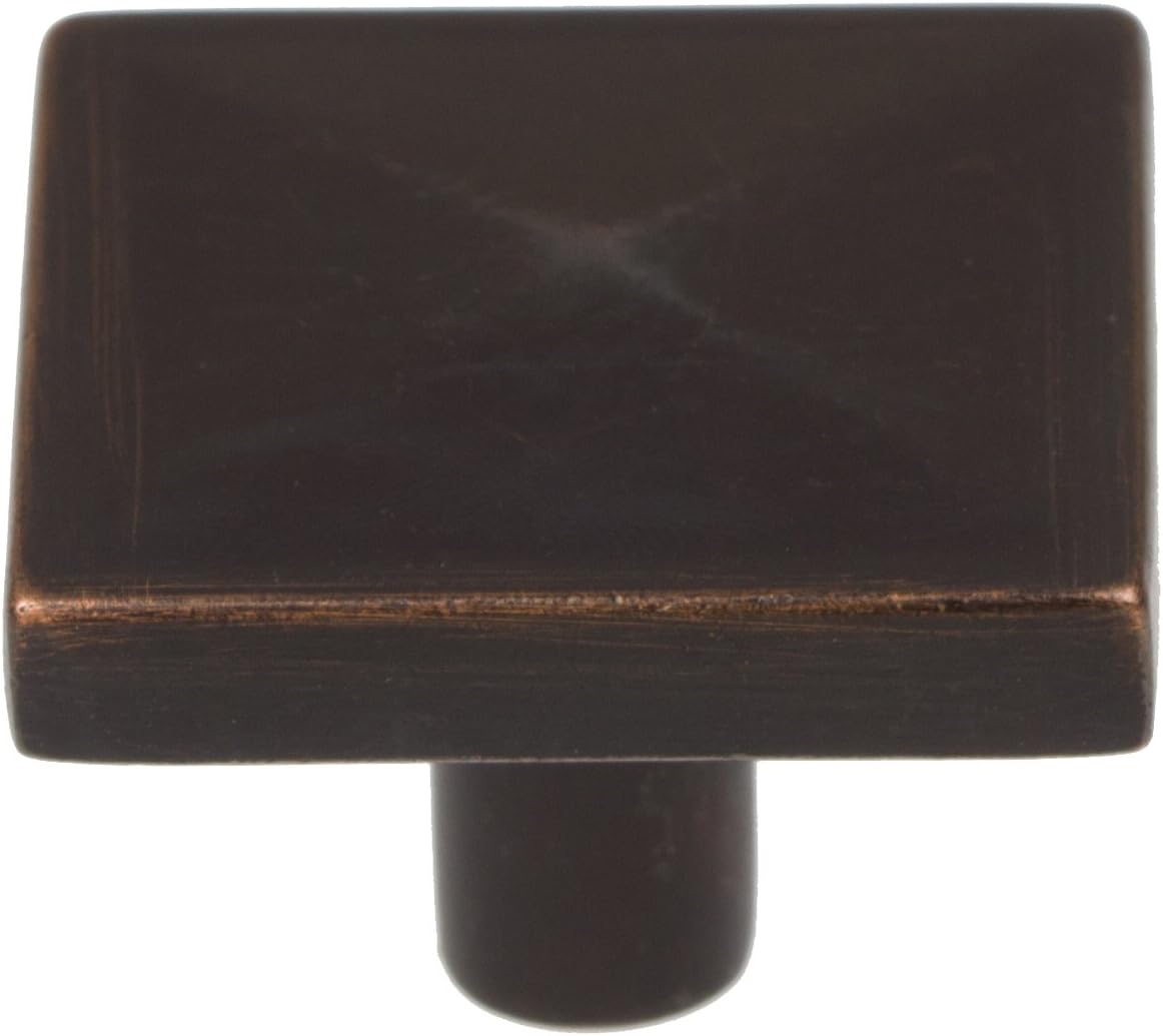 GlideRite Hardware 5207-AB-25 1.25 inch Square Knobs 25 Pack, Antique Brass Finish
