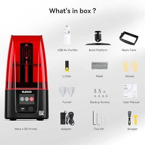 Miniatura 8 de ELEGOO - Mars 4 MSLA, impresora 3D con pantalla LCD monocromática 9K de 7 pulgadas, impresora fotográfica de resina ultravioleta, múltiples modos de