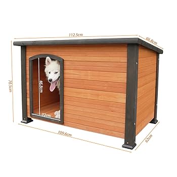 Amazon | 犬小屋 大型犬 木造犬小屋 屋外耐久性 ハウス 猫