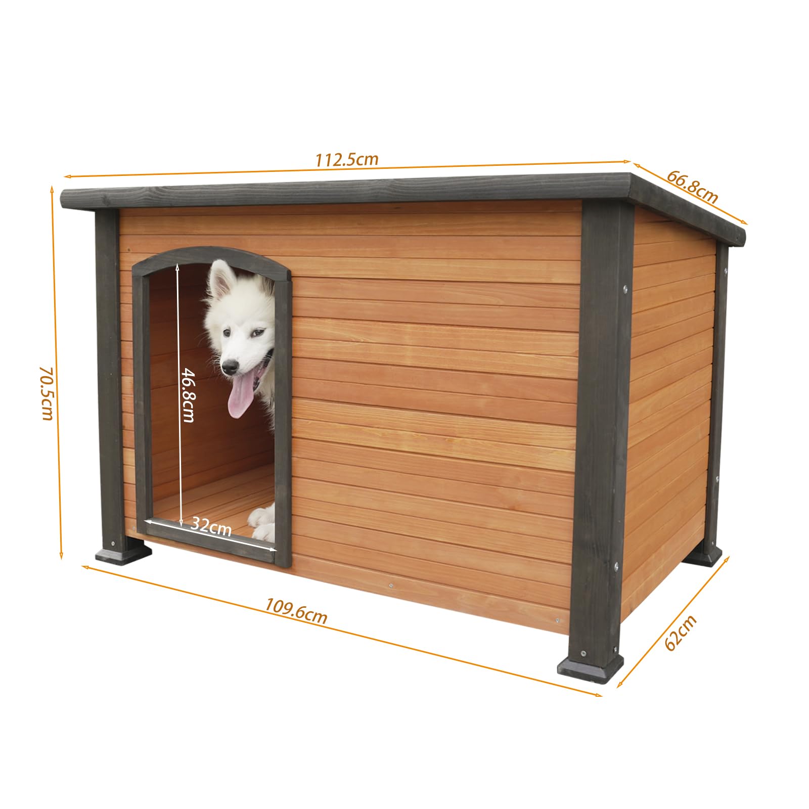 Amazon | 犬小屋 大型犬 木造犬小屋 屋外耐久性 ハウス 猫