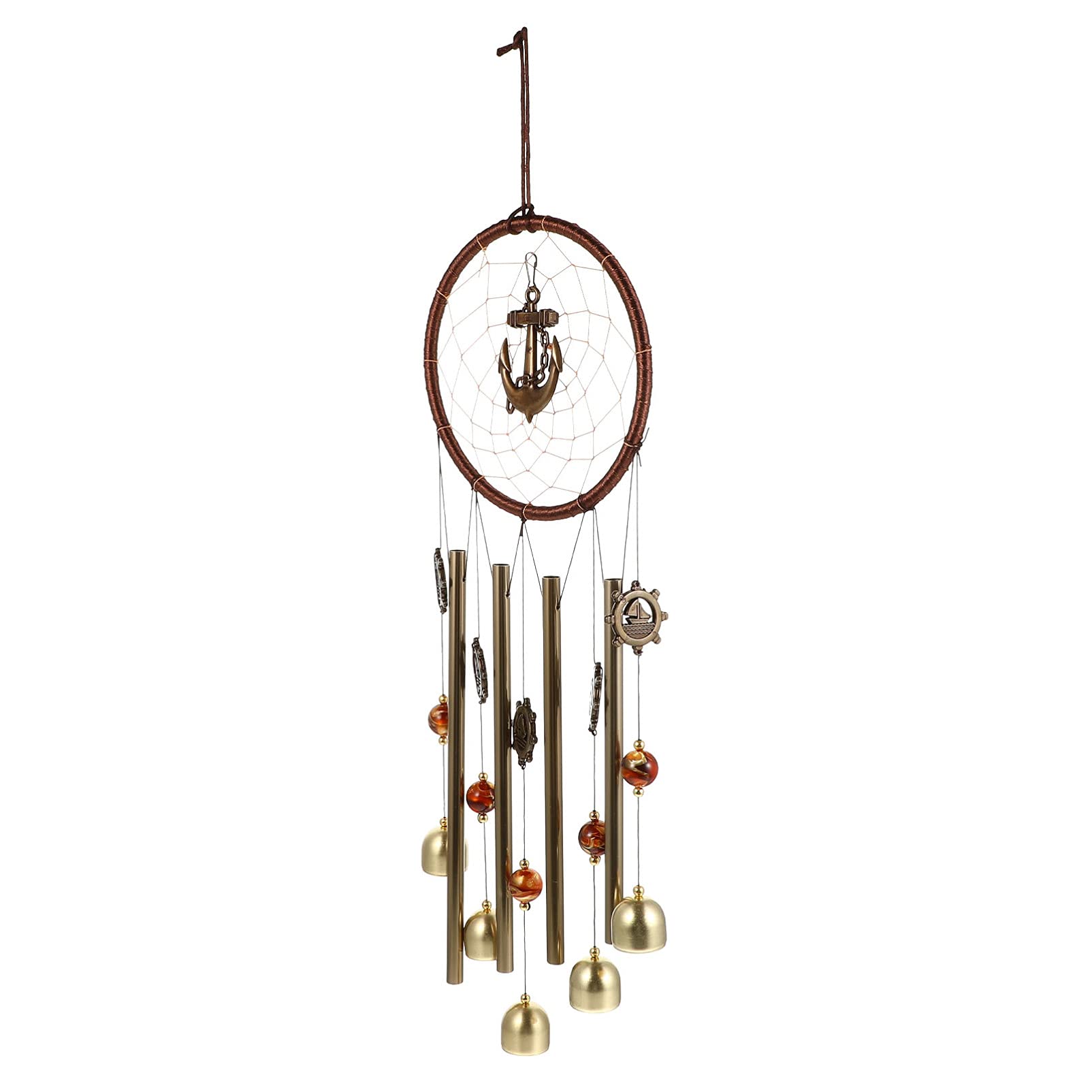 KONTONTY 1Pc Wind Chime Dream Catcher Creative Wall Hanging Decor for Living Room Bedroom Outdoor Use Unique Tube Design Ornament for Home