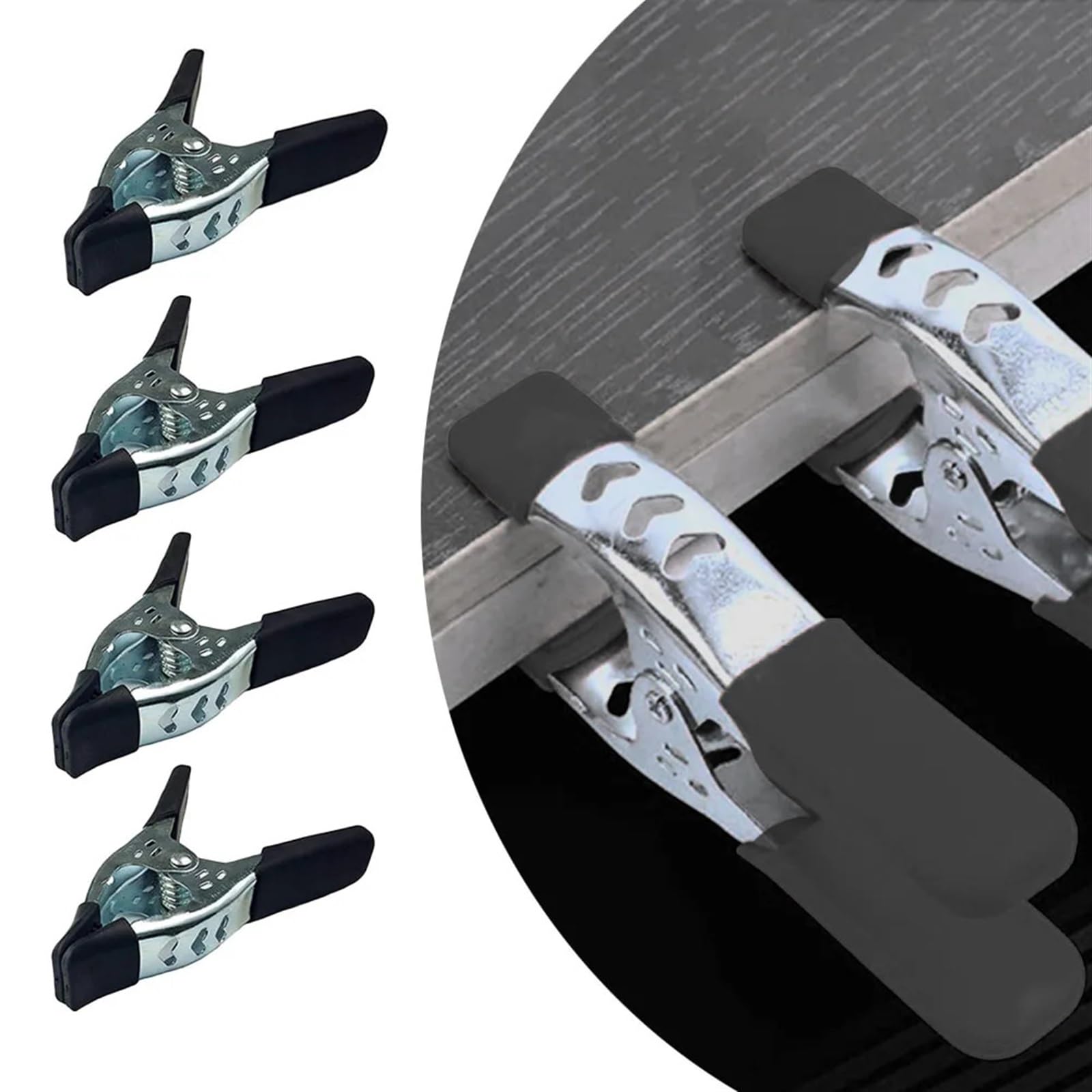4 Abrazaderas de Resorte de 6 Pulgadas en Forma de A, Abrazaderas de Metal con Puntas de plástico, Pinzas de Agarre Resistentes para carpintería, Accesorios para Herramientas manuales