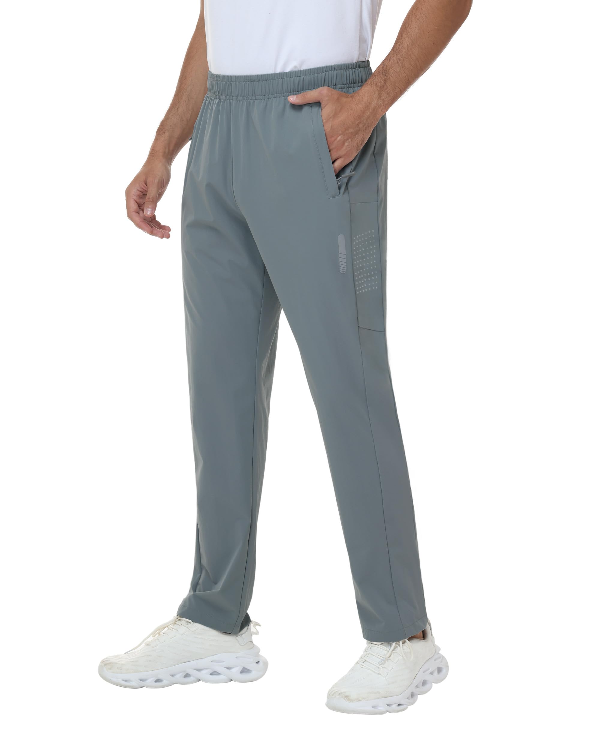 Rvinroo Men's Cyangray Joggers Trousers Tracksuit Bottoms Gym Clothes Lightweight Stretch Golf Running Jogging Trousers Xl