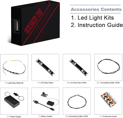 Miniatura 2 de BrickBling Kit de luz LED para Lego Holiday Ski Slope y Café, versión musical compatible con Lego 41756-No incluye modelo