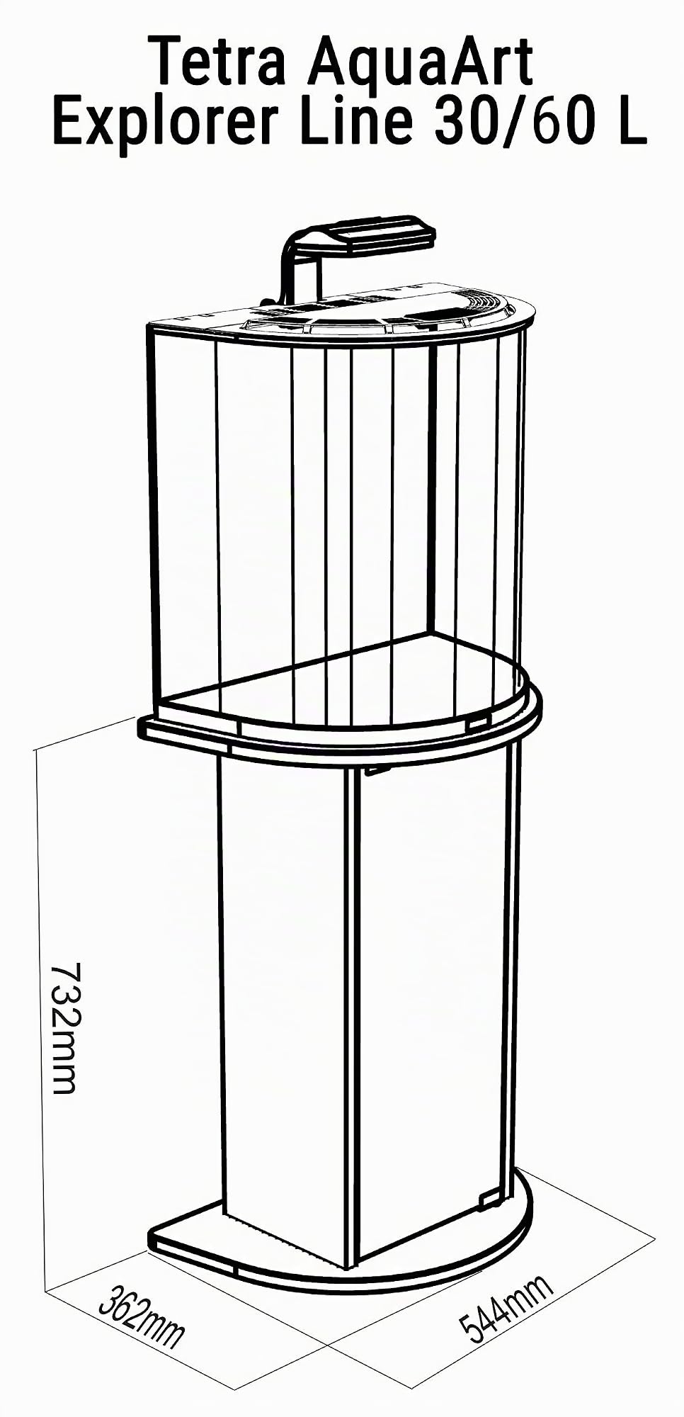 Tetra 247222 Aqua Art Explorer Line Meuble pour Aquarium 30/60 l, 1 Unité (Lot de 1)