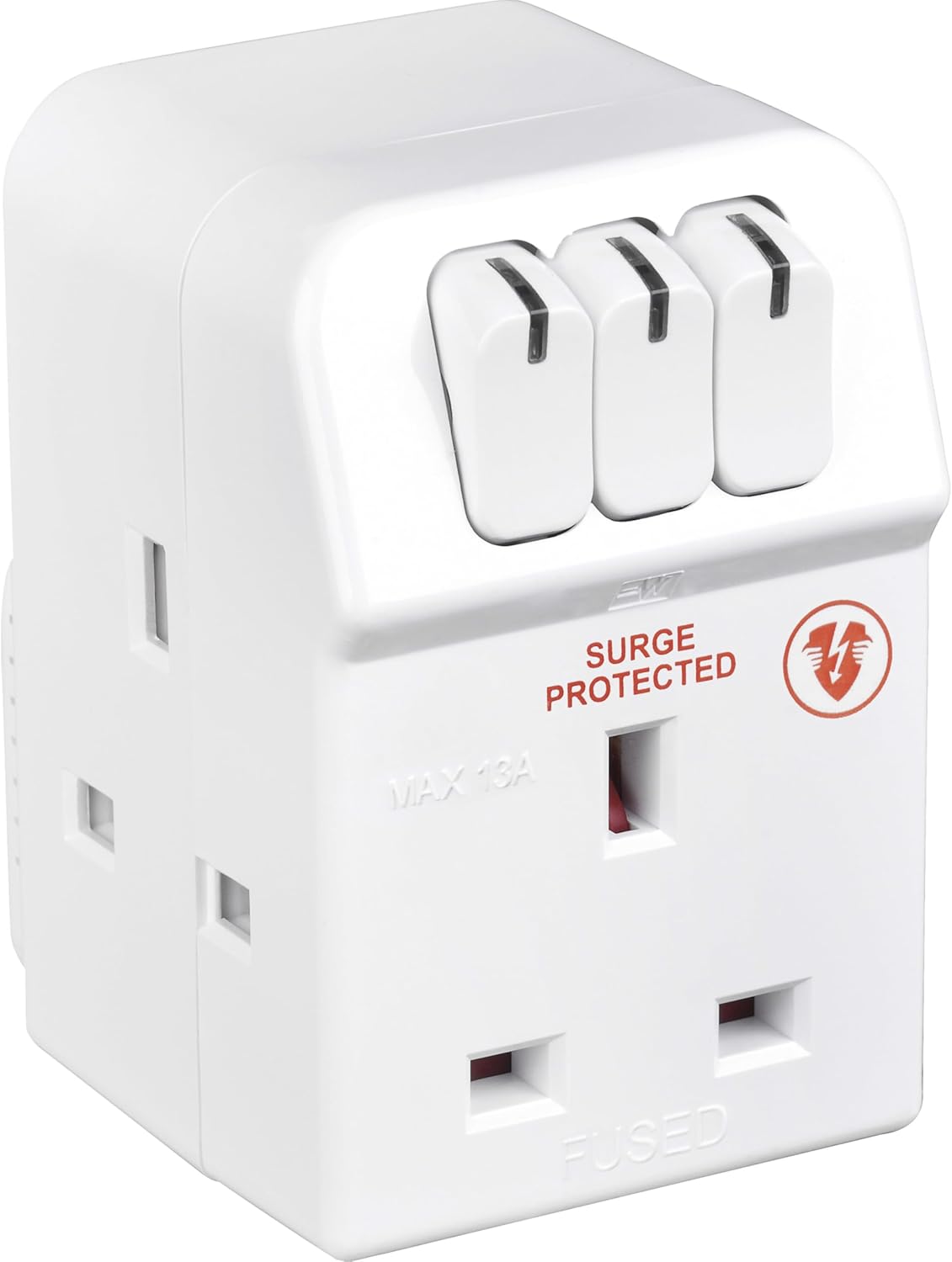 Product image of Masterplug Three Socket Surge Protected Adaptor with Individual Switches