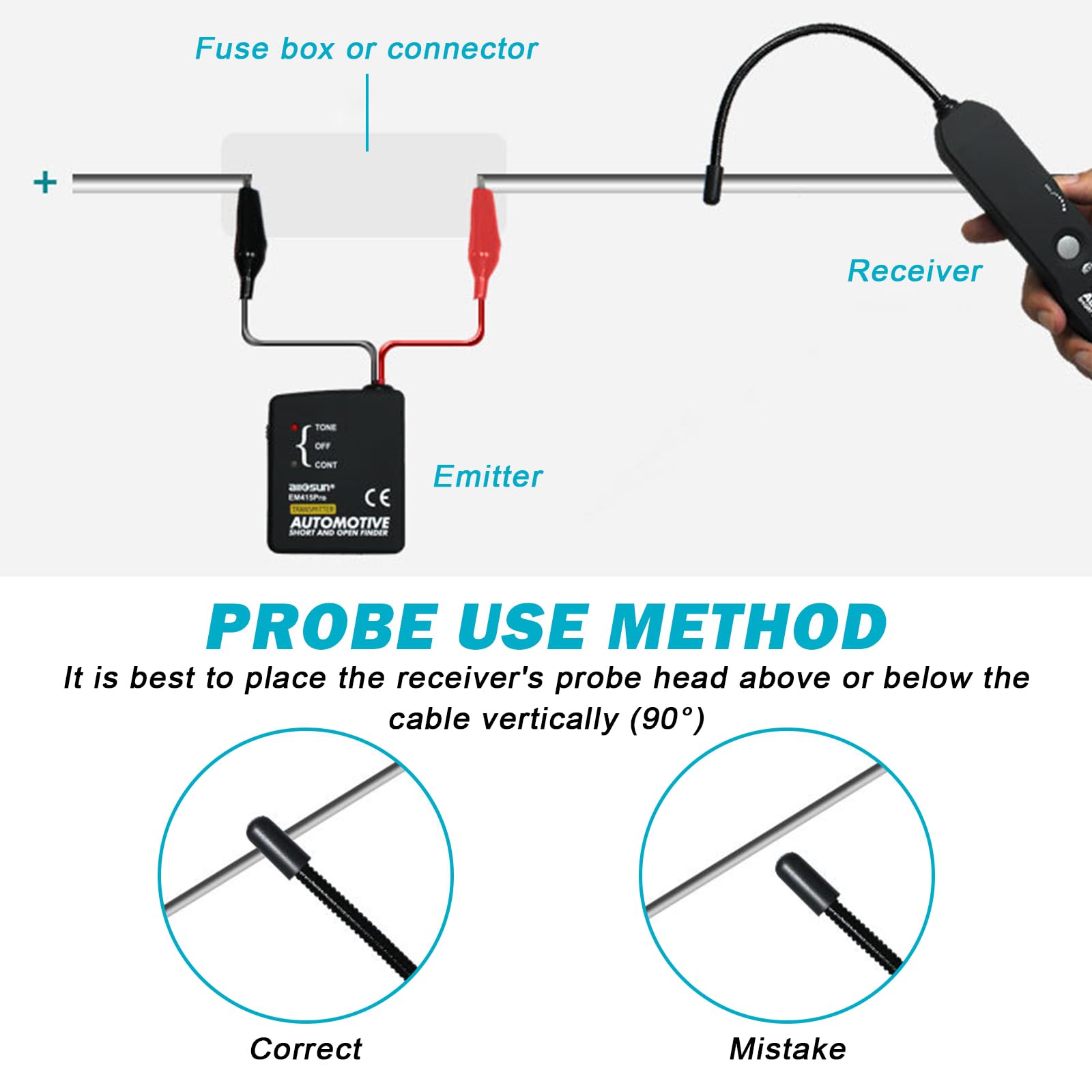 6-42V Car Vehicle Repair Detector Tracer DC EM415 PRO Automotive Cable Wire Tracker Short & Open Circuit Finder Tester