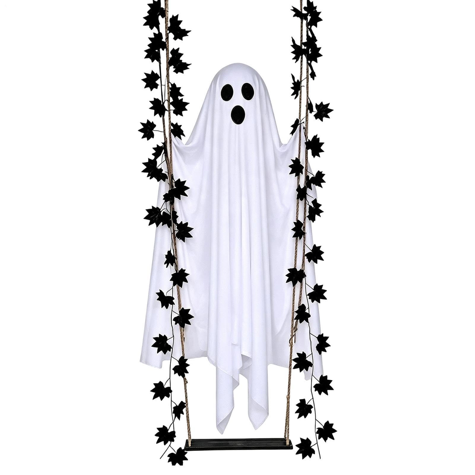 Swinging Ghost Outdoor Decor 120cm – Creepy Adorable Figurine Crafts Prank