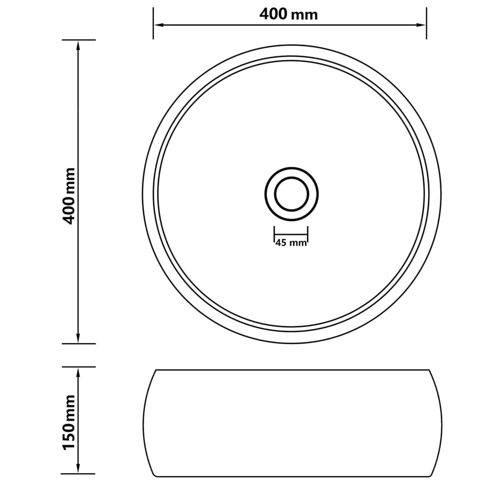 ShGaxin Lavabo de Lujo, Lavabo sobre Encimera, Lavabo Baño, Mueble Lavabo, Muebles De Baño, Redondo cerámica Blanco Mate 40x15 cm