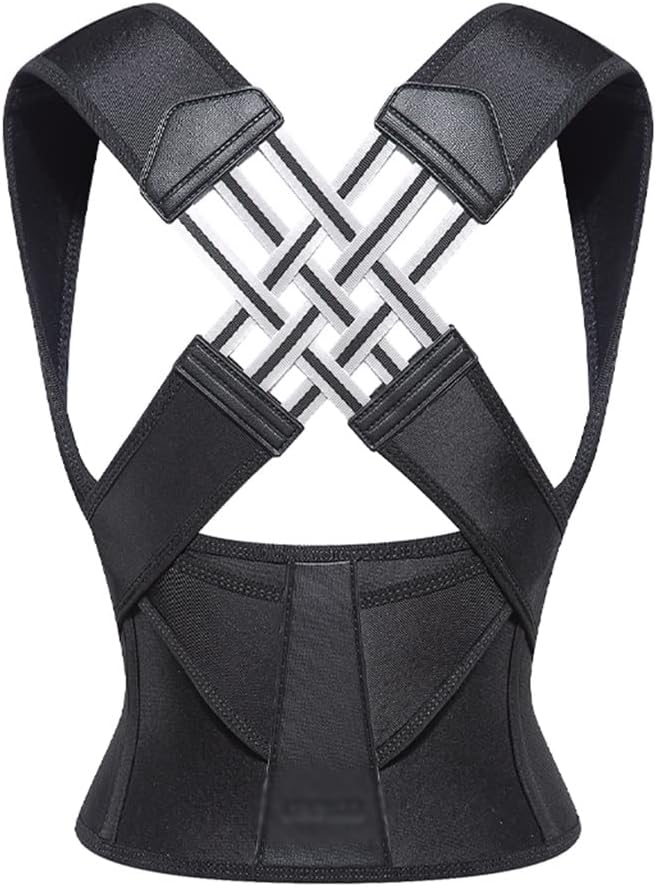 Adjustable Back Posture Corrector Belt Women Men Prevent Slouching Posture Straps Clavicle Support Brace Well (Black XL) - Amazon product rated Grade B
