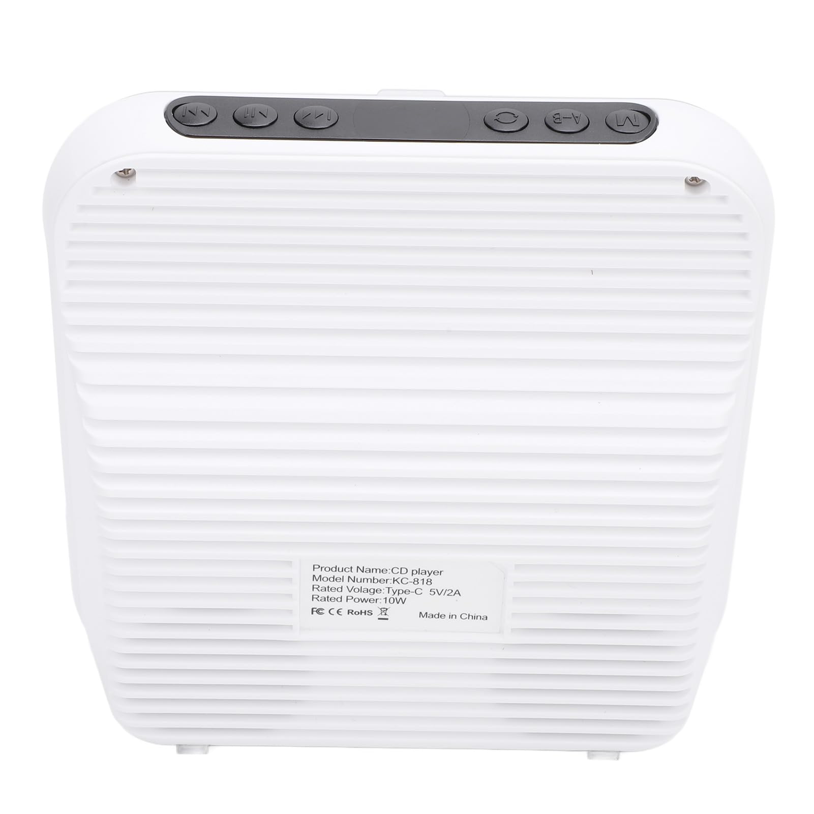 KUIDAMOS Lettore CD Portatile Bluetooth con Telecomando per la Riproduzione Domestica di più Dischi Design Elegante Batteria da 2000 MAh (Bianco)