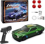 1h43 Mini RC Voiture dérivante, 4WD15KM/h Portable RC Voiture de drift (Gray) LED lumières & Commutateur de vitesse. Drift sur les ordinateurs de bureau, bureaux & Planchers. Construit Tough, prêt à courir!