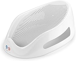 Angelcare Soft Touch Baby Bath Support -Grey- Water Level Indicator, Non-Slip, Comfortable & Safe for Newborns & Infants up to 6 Months