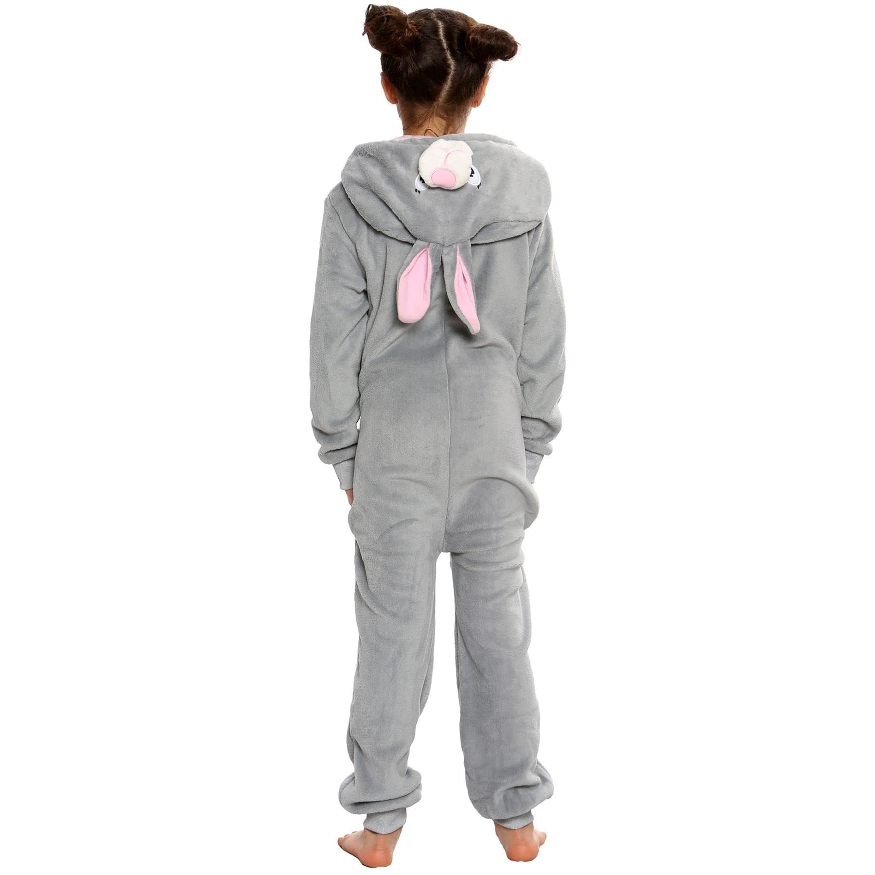 A2Z 4 Kids Filles Garçons Lapin Costume Combinaisons Doux Peluche Polaire Combishort Enfants Animal À Capuche Grenouillère Enfants Une Pièce Cosplay Tout en Un Lapin Pyjama De Noël Âge 2-14 Ans