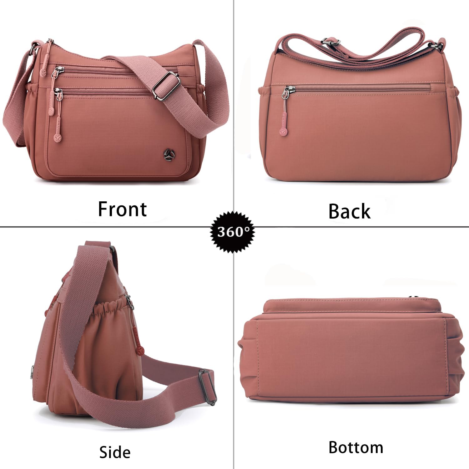 Crossbody Bags for Women Waterproof Nylon Shoulder Bag Roomy Multiple Pockets Messenger Purses Handbags - Image 3