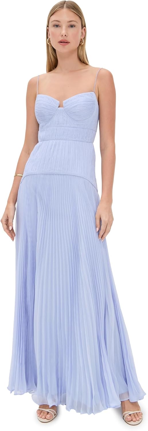 AMUR Womens Saylor Pleated Gown