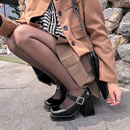 Roimaash Square Toe Pumps Chunky Heels Size EU34-434