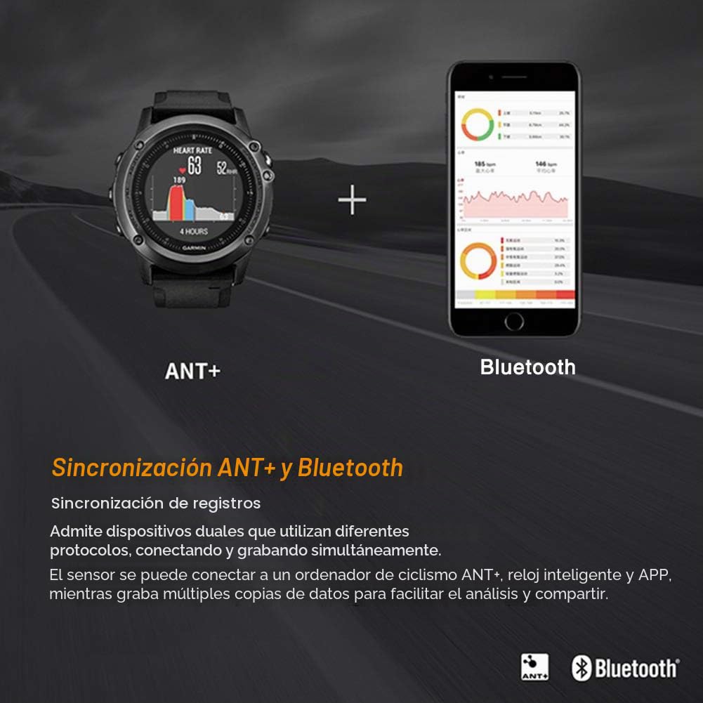 Magene S3+ Sensor de Velocidad/Cadencia para Ciclismo, Sensor Inalámbrico de RPM de Bicicleta Ant+/Bluetooth 4.0