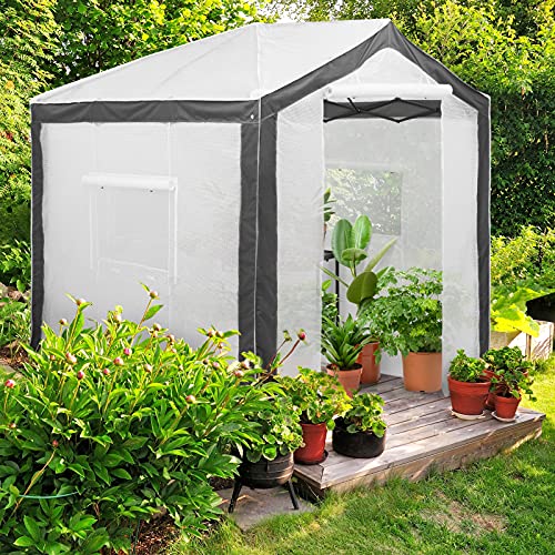 Image of EAGLE PEAK 8x8 Walk in Pop Up Greenhouse, Gray /White