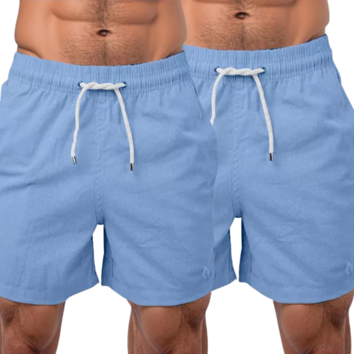 Combo 2 Bermudas Masculinas Linho Sofisticado Com Bolsos