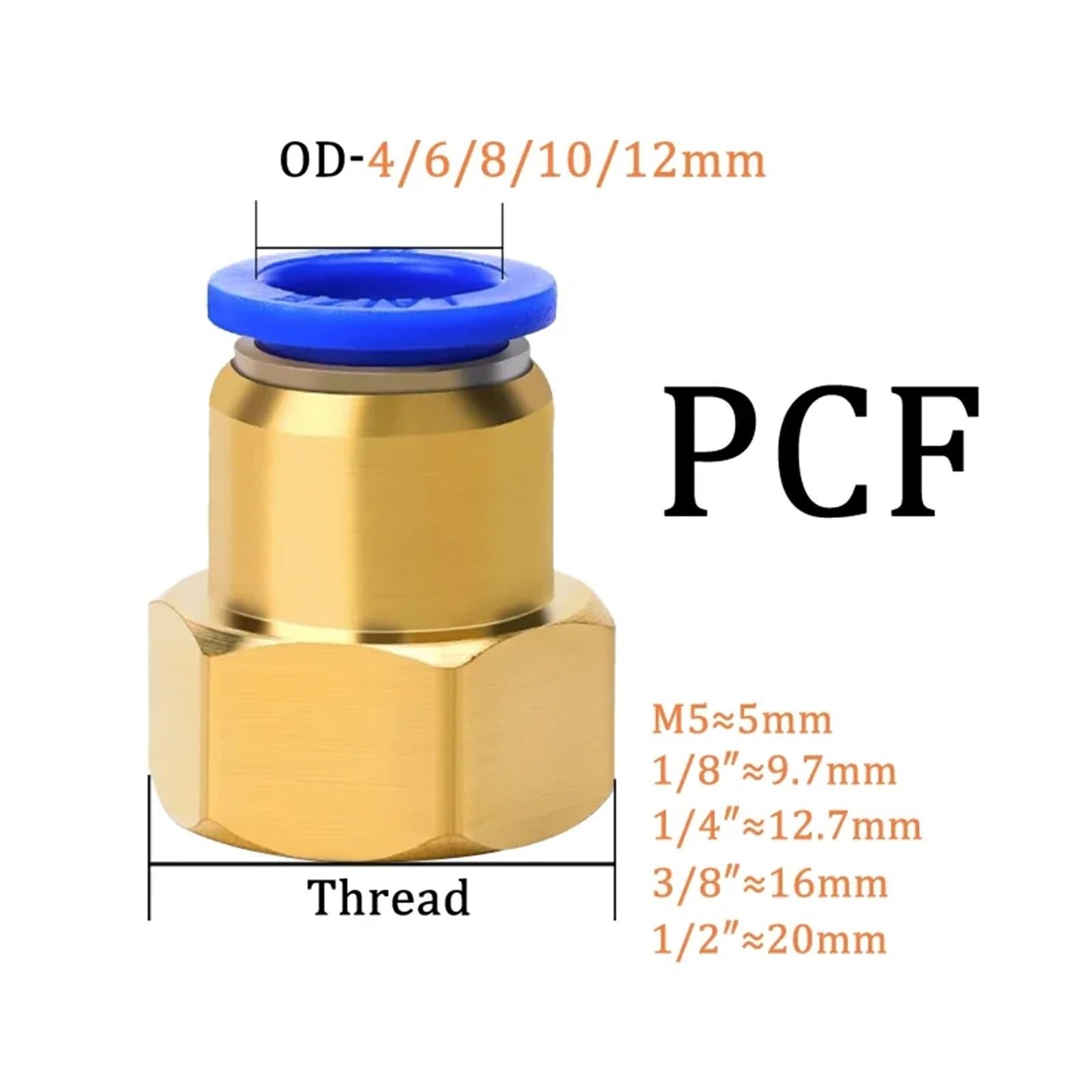 Złącze pneumatyczne Gwint pneumatyczny, 5 sztuk, 4 mm 6mm 8mm, 1/8" 1/4 3/8 1/2, złączki do węży prostych, szybkozłącza (OD10mm-3I8, SL (5 szt.)