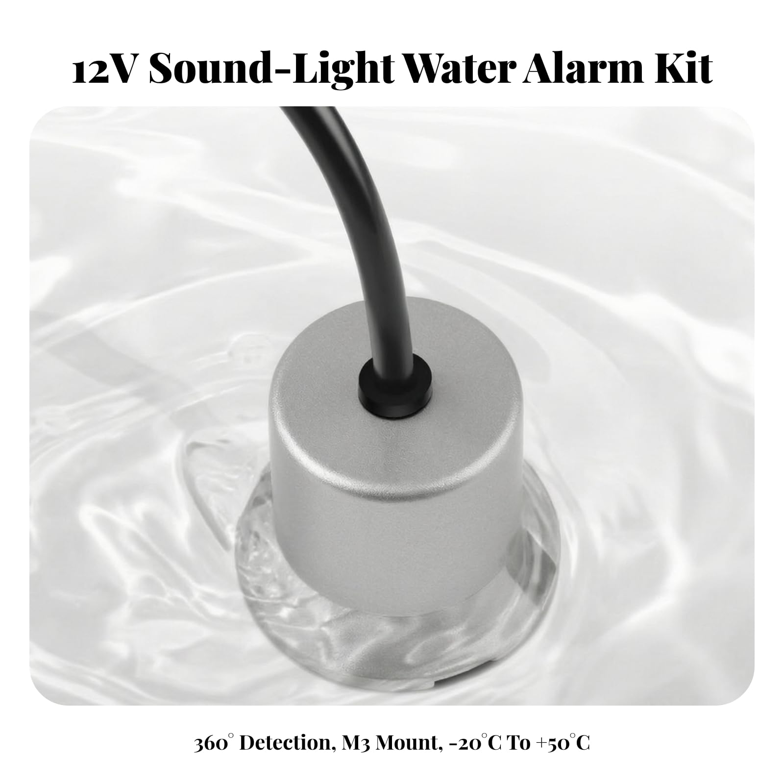 Kit Agua Cableado | Alarma Fugas Agua con Fuente Alimentación, Local, para Almacén, Volumen Ajustable