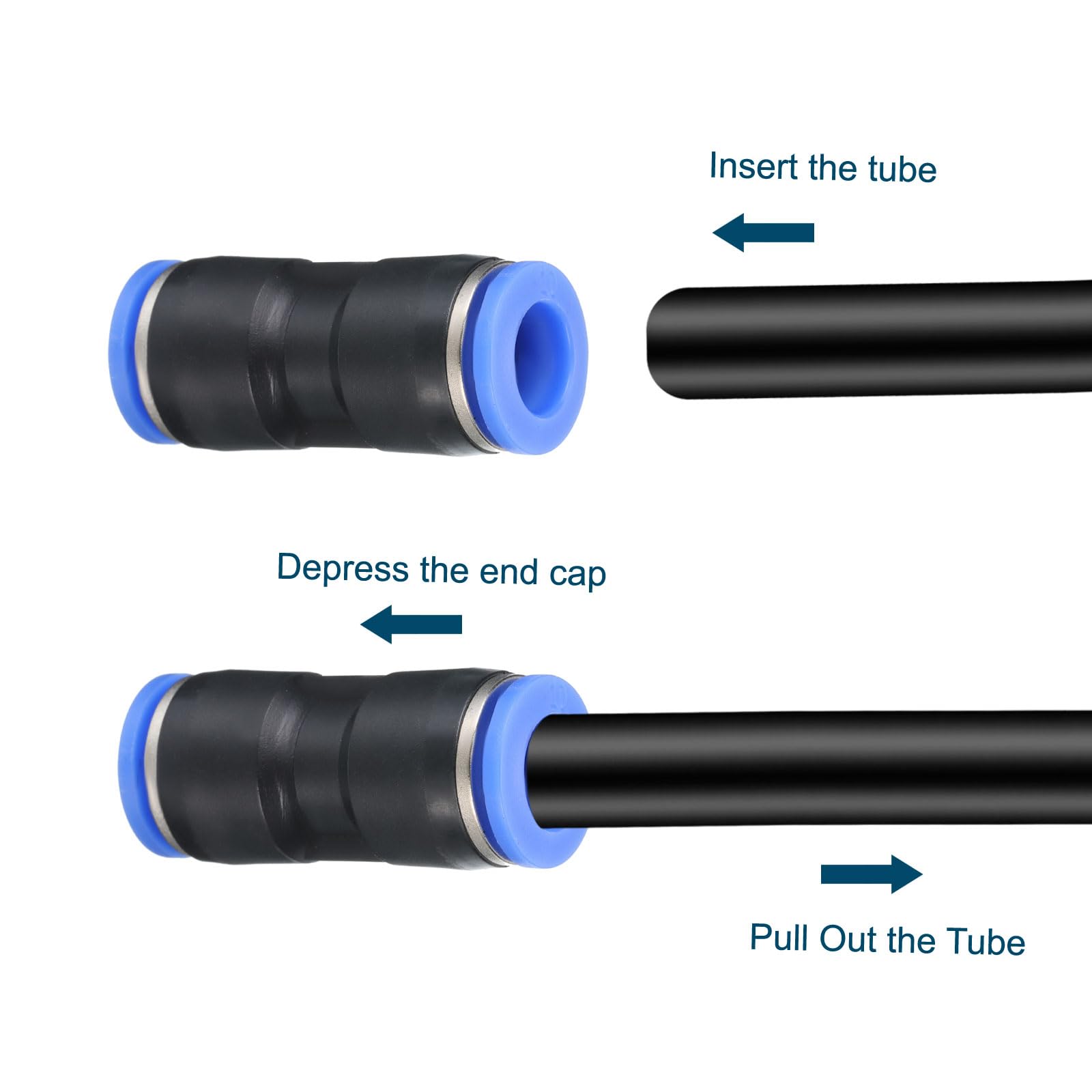 Connettori Pneumatici Rapidi 8mm A 6mm - Ottone Nichelato - 4 Pezzi Per Tubi Aria - Foto 3