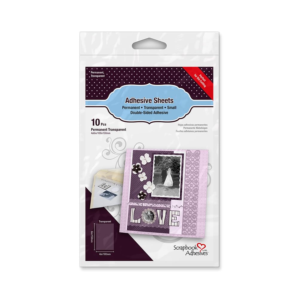 SCRAPBOOK ADHESIVES BY 3L Adhesive Sheets Value Pack, 150mm x 100mm,Transparent