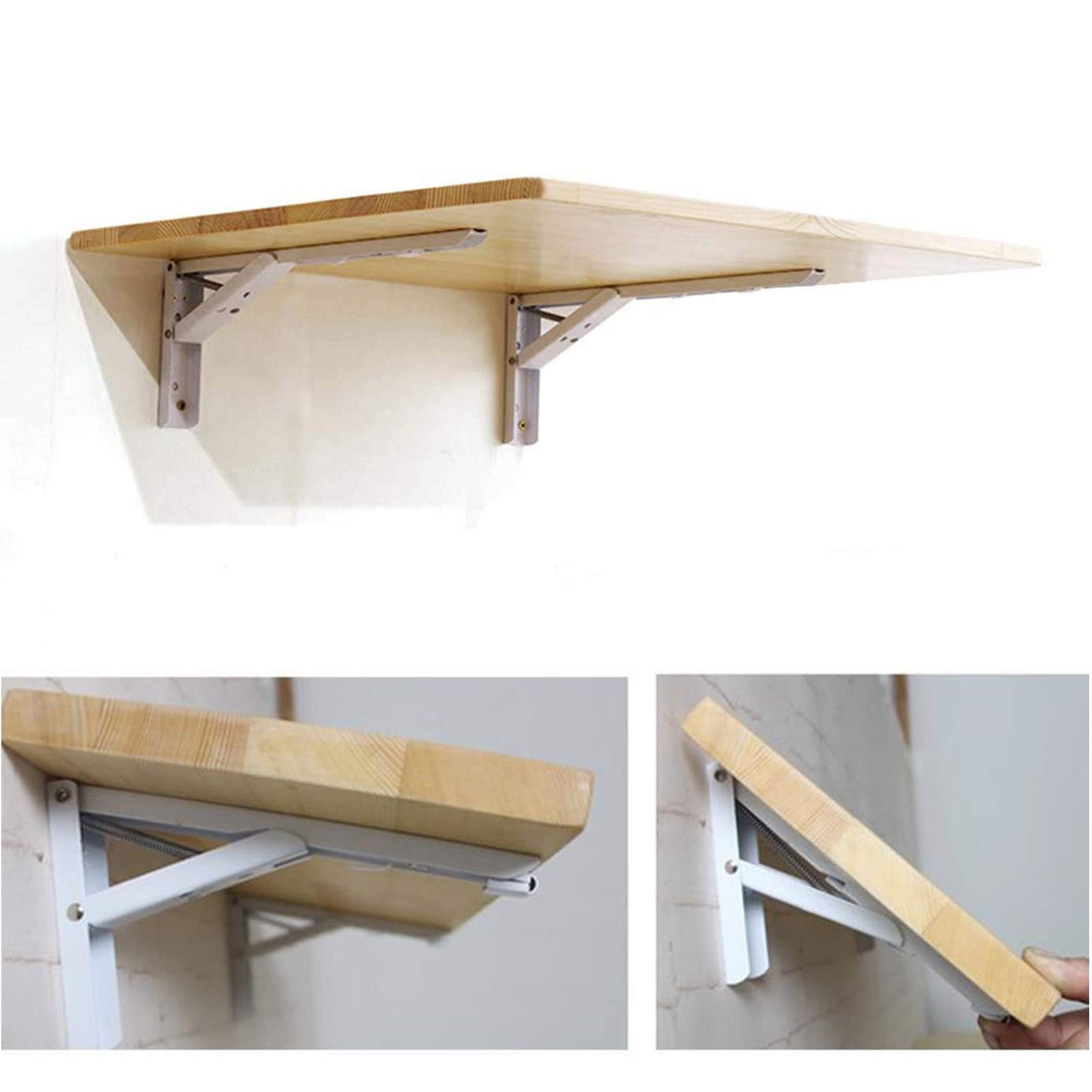 Klappbarer Wandtisch - Kompakter Massivholz Schwebetisch für Esszimmer Büro Küche & Balkon - Platzsparendes Design mit Klappe für kleine Flächen & Schreibbedarf