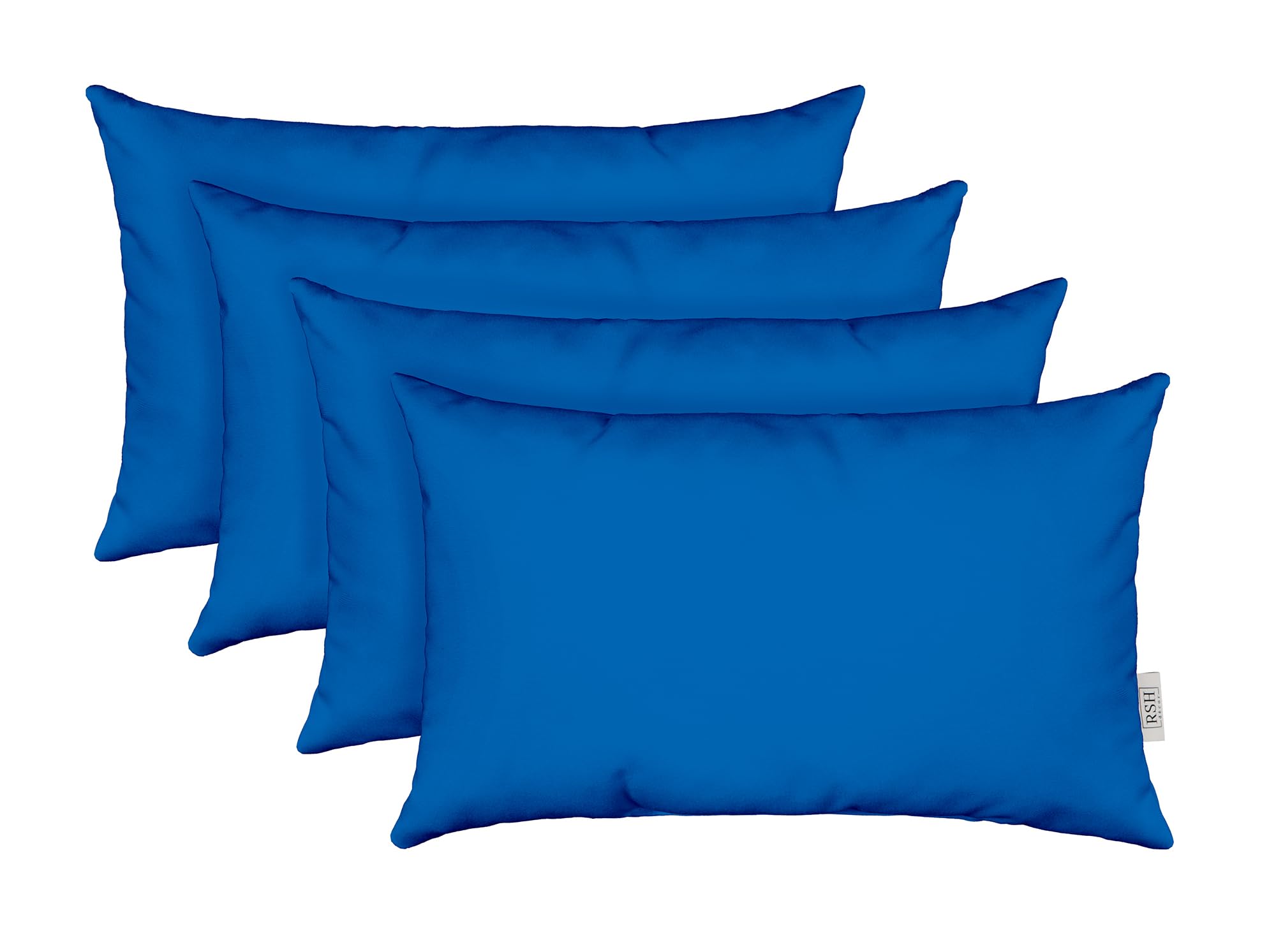 RSH DECOR: Sunbrella Lumbar Throw Pillows Set of 4 | 20" x 12" | Water and Fade-Resistant Performance Fabric | Outdoor Pillow Covers with