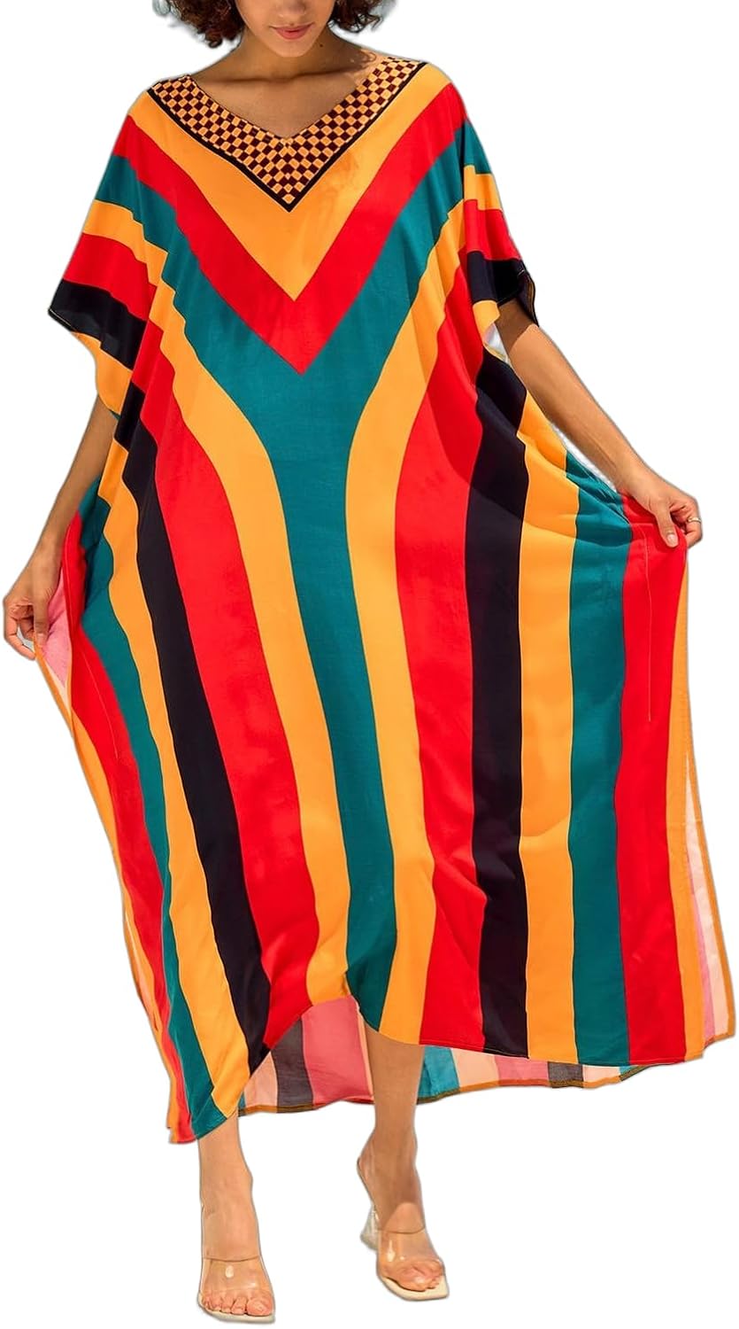 Kaftan dresses for women, side split, casual, long loungewear.