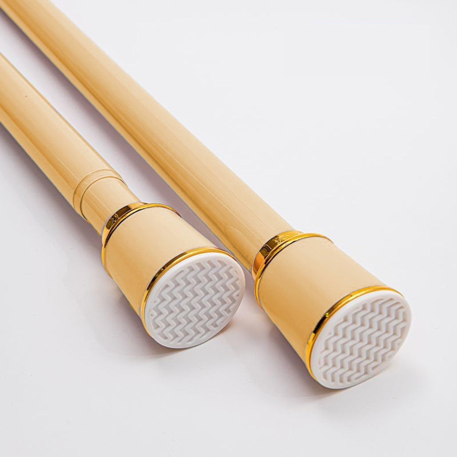 GLDYTVF Adjustable Heavy-Duty Shower Curtain Rod 40-500cm No Drill Tension Rod for Bathroom Bedroom Balcony Room Divider Yellow (0.4m-0.55m)