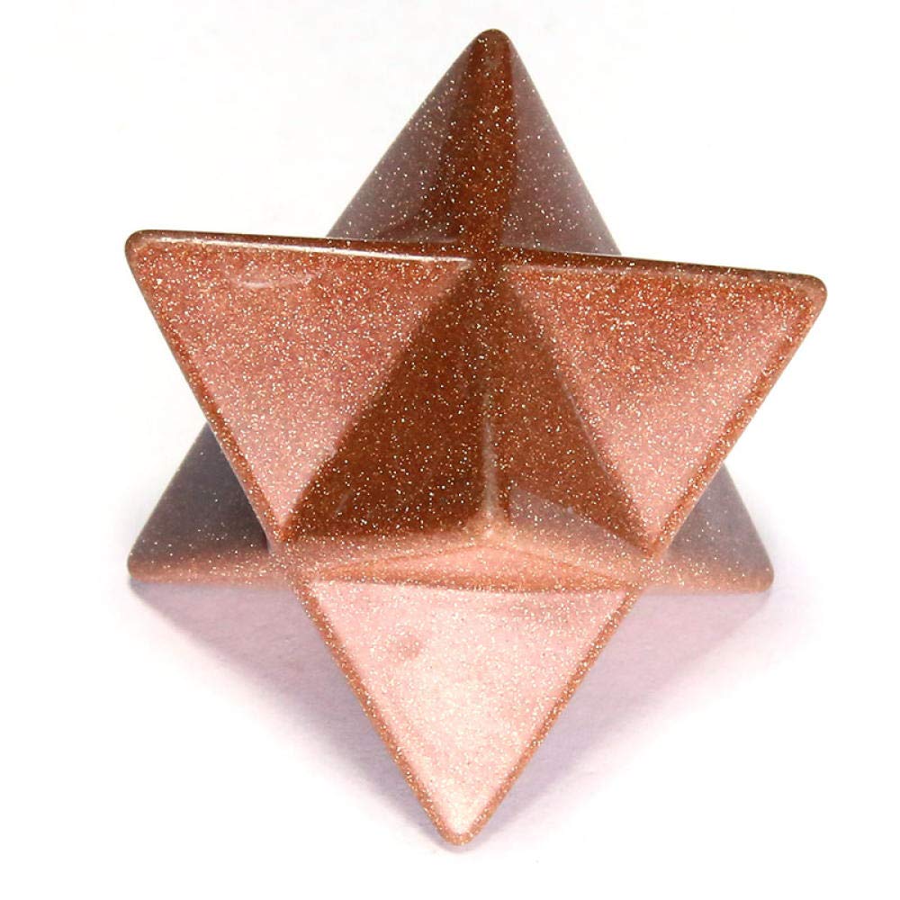 Marrón Oro Arena Piedra Cuarzo Merkaba Tallado hexagrama Estrella de Seis Puntas péndulo Hecho a Mano meditación curación Adorno para el hogar