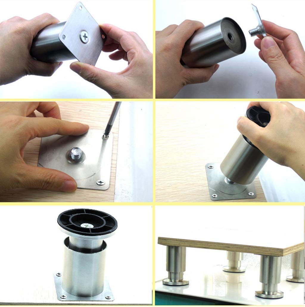Gambe per mobili in Acciaio Inossidabile, Set di 4 Piedini Resistenti per divani, tavoli e mobili TV per Una Maggiore stabilità ed Equilibrio, Accessori Hardware per tavoli da tè Multiuso