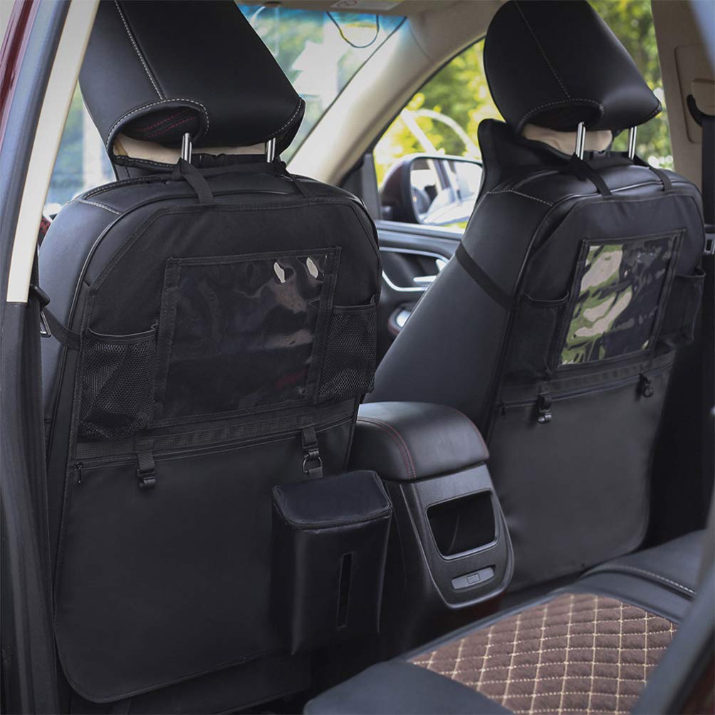VOSAREA Organisateur De Siège Auto Noir Avec Arrière Et Boîte De Rangement Pour Essuie-tout Lot Pour Suv Et Voitures Familiales