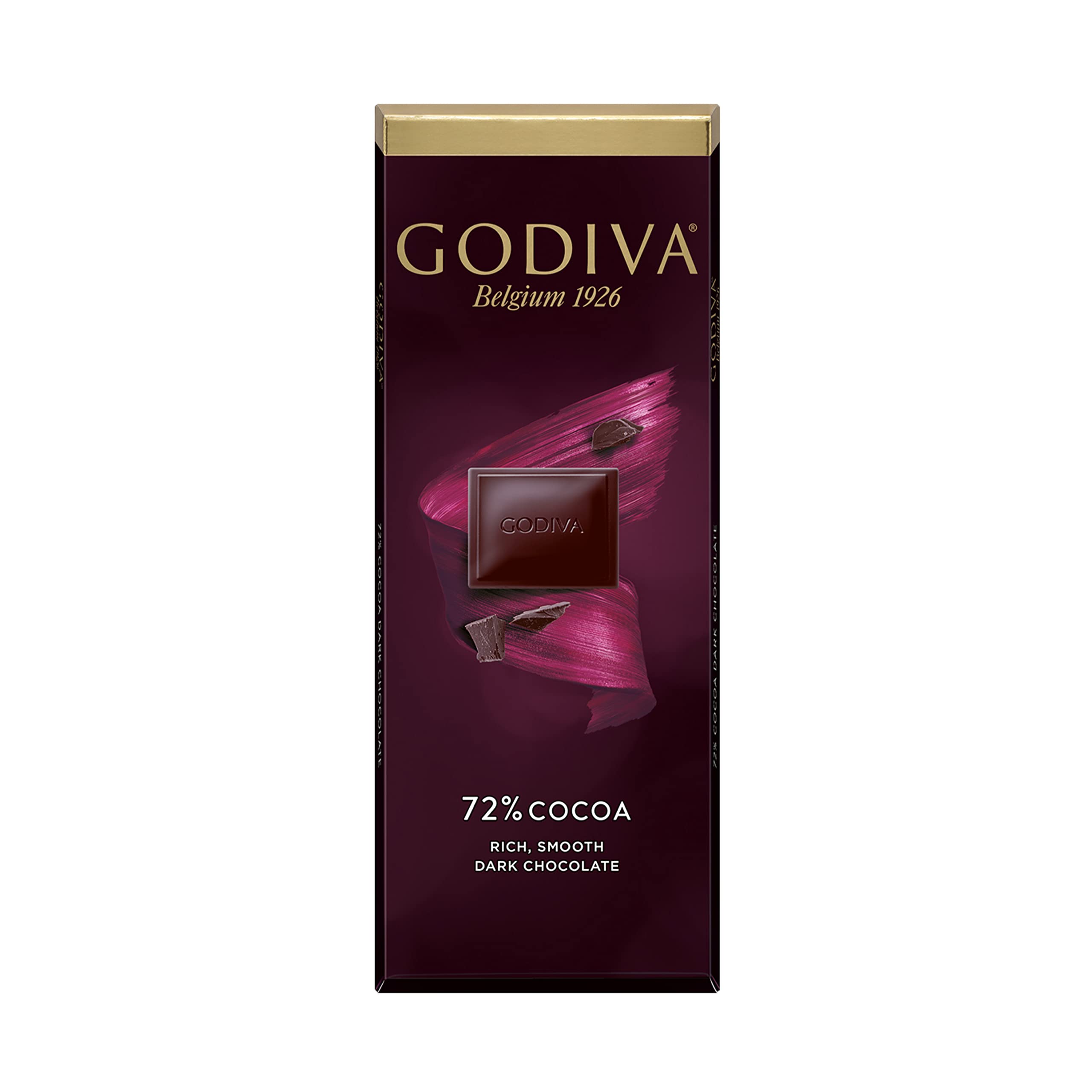 Godiva Chocolatier 72% Cocoa Dark Chocolate Bar Rich & Smooth Premium Dark Chocolate, 90 grams