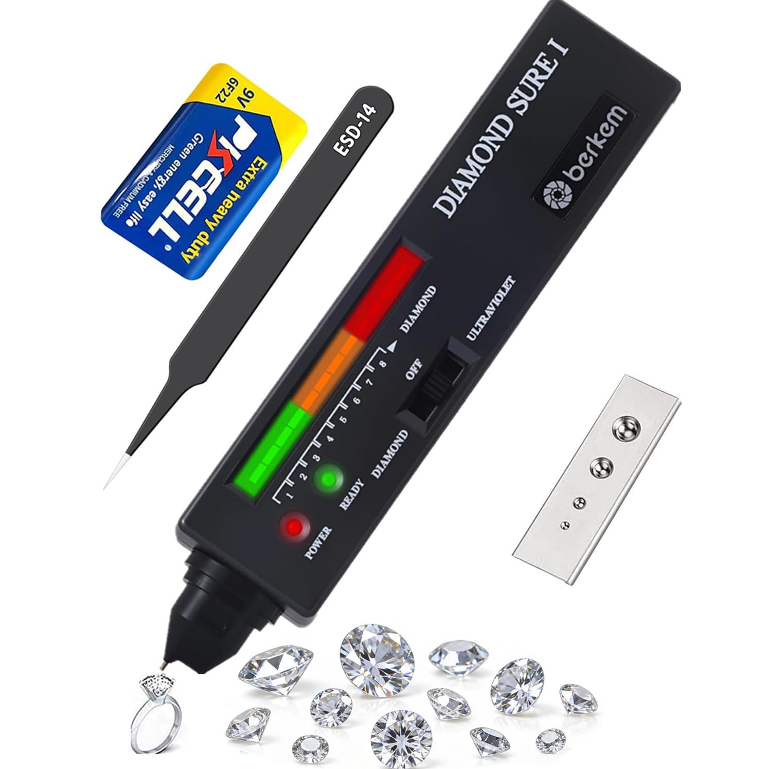 Photo 1 of High Accuracy Professional Diamond Tester Pen with 365nm UV Light & Thermal Sensor – Fast 0.5s Detection,Diamond Tester, Professional Jewelers' Gemstone Detector (Diamond Tester Pen)